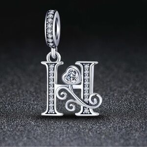 Silver Letter Charm Fit for Pandora Charms Bracelet Alphabet Initial Dangle
